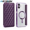 KEYSION Чехол-книжка из ПУ кожи с покрытием для Samsung A07 A06 A05, с отделениями для карт, магнитная задняя крышка для Galxy A05 A06 A07