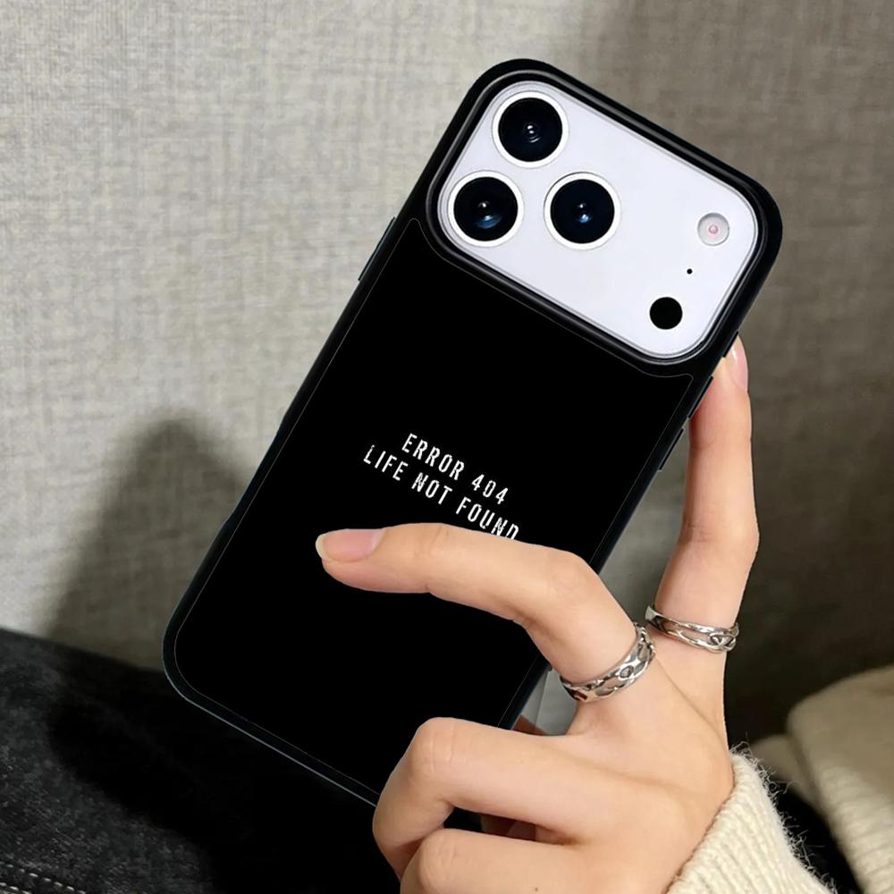 Capa Case for iPhone 17 Air 16 Pro Max 15 Plus 11 13 Mini 14 12 Back Phone Cover Error 404 not found soft