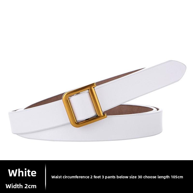 Classic Leather Waist Belt For Women With D Buck Closure For Dress Accessory