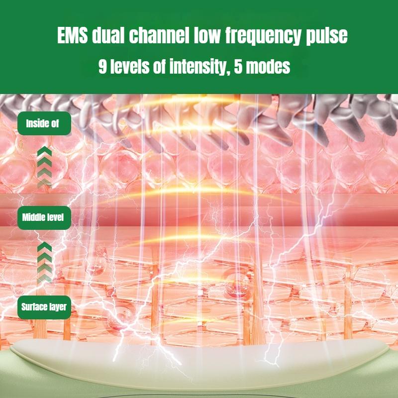 Массажер с воздушной подушкой для талии, горячий компресс, вибрация, пульсация, снимает боль в спине, домашний поясничный массажер