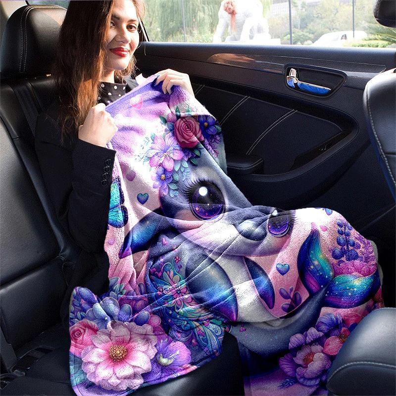 1pc Dolphin Printing Lightweight Flannel Blanket, Comfortable and Warm Blanket, for Camping Sofa Bed and Couch Office, Suitable for Gift Blan