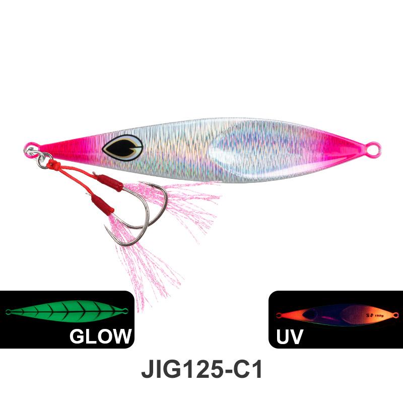 TEASER Fishing J125 Fishing Accessories Bait Saltwater 80g 100g 150g Luminous Vertical Slow Pitch Lead Fishing Lure Metal Jigs