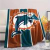 Фланелевое одеяло с принтом Miami Dolphins, Высококачественное, Удобное для всех сезонов, Декор для дома, Тепло и уют, Идеально для рождественских подарков