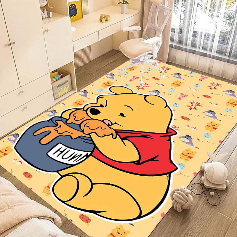 Cute Winnie The Pooh Honey Pattern Rug - Non-slip Kitchen Mat, Outdoor Rug, Home and Bedroom Decor, Yoga Mat, Birthday Gift.