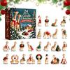 Unique Acrylic Ornaments 24 Days Giraffe Christmas Advent Calendar, 2D Figure Countdown Holiday Mantel Decor Collectible Animal for Xmas Tree,