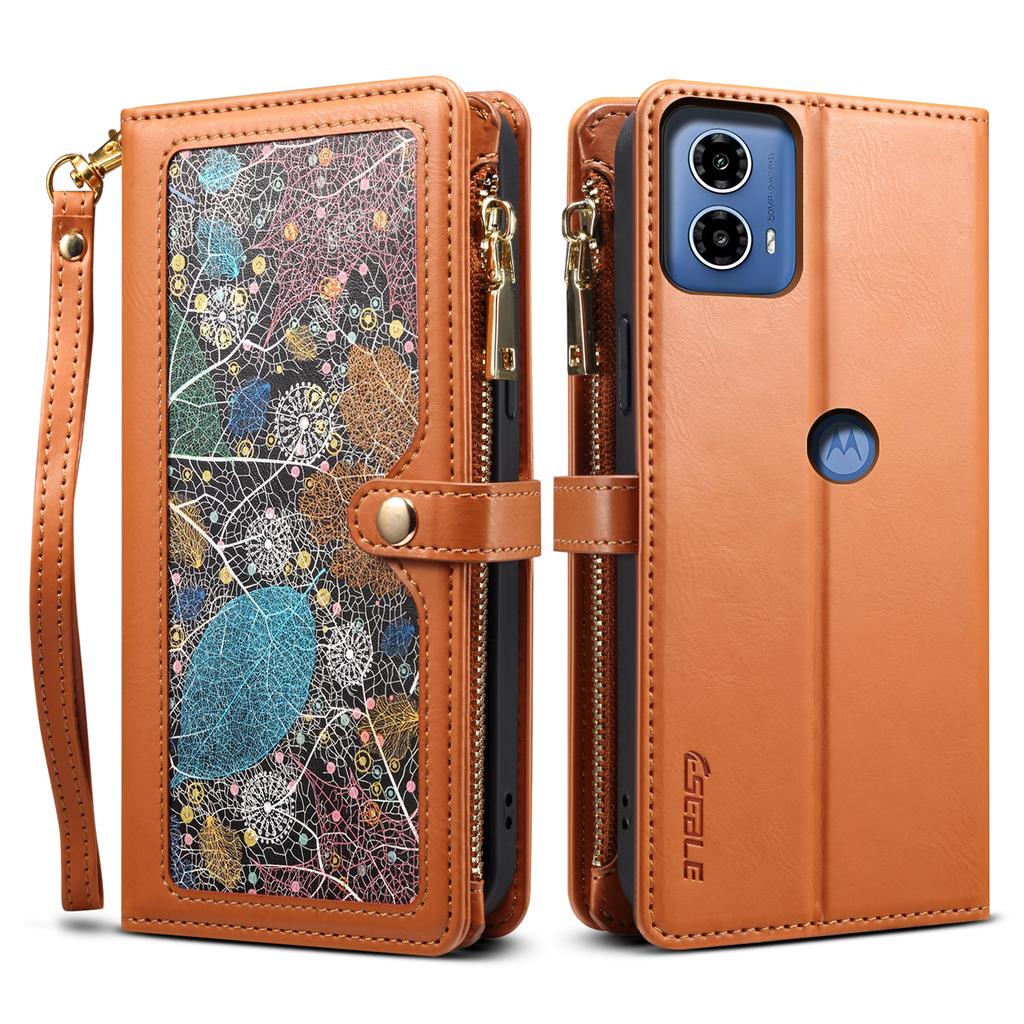 ESEBLE Galaxy Series For Motorola Edge 50 Fusion 5G Case RFID Blocking Leather Phone Cover