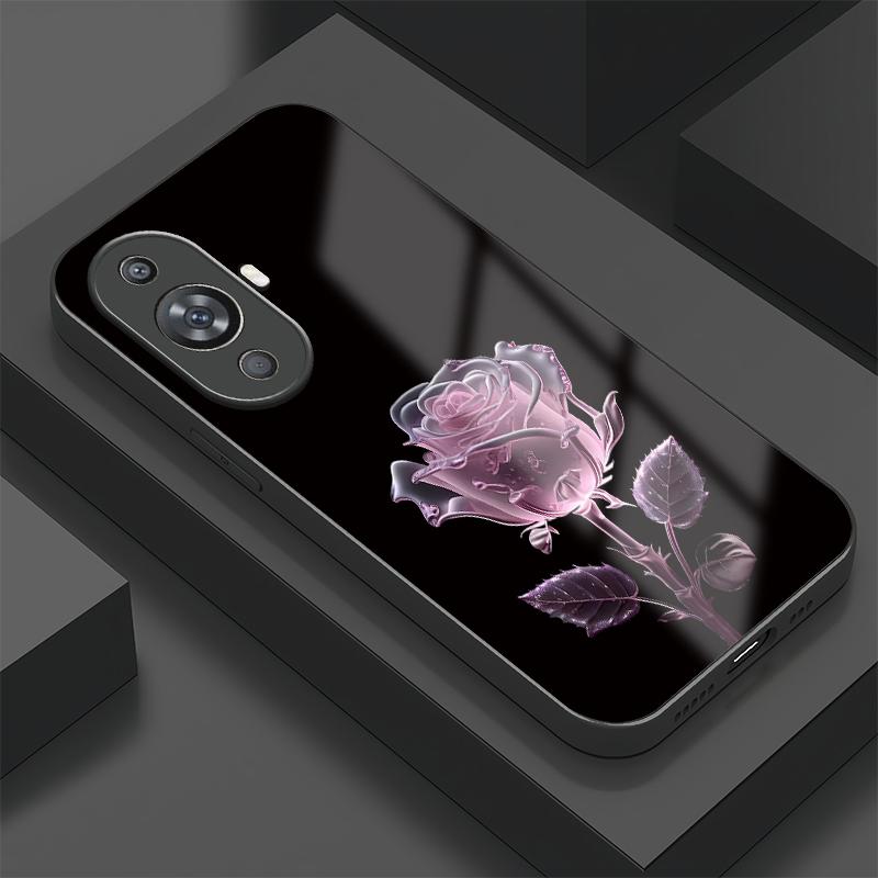 Чехол для телефона с рисунком Цветы Розы Для Huawei Nova 11 11i 10 9 SE 8 8i Y61 Y70 Plus Y90 7i 7 6 5i 5T 4E Ударопрочный Стеклянный Чехол