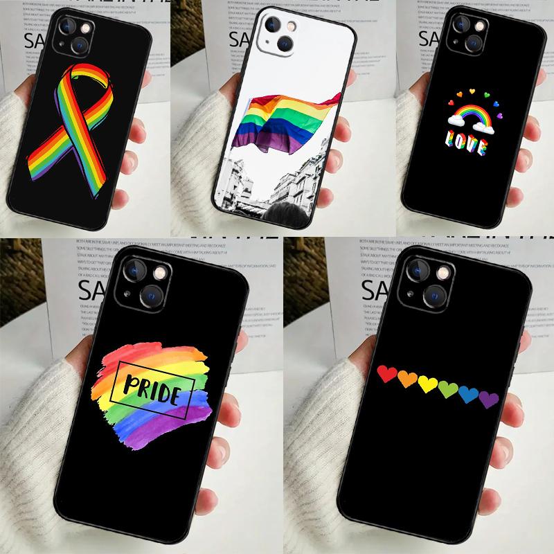Heart Rainbow Gay Pride LGBT Case For iPhone 17 Air 15 14 11 16 Pro Max 12 13 Mini 15 16 Plus 16e Funda Silicone Cover