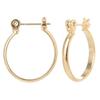 HRYS In Japan 18K 18K K18 Metal Hypoallergenic Ring Design Crossing Hoop Earrings 3679 [HILLS] [Made Post] (14mm, Gold)