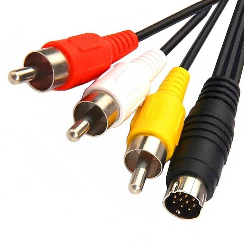 Кабель S-Video Mini DIN 10-контактный Папа на 3RCA Видеокабель 1,8 м Шнур Соединение для Аудио- и Видеоустройств
