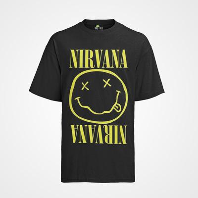 Ретро Nirvana Smiley Bands Musik Rock Grunge Kurt 80s Herren Bio Футболка