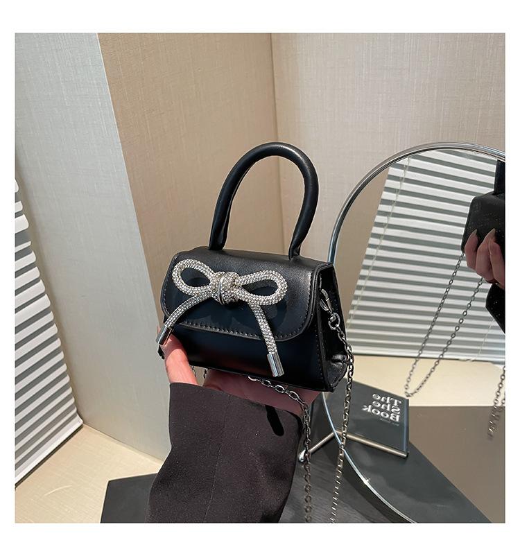 Французский нишевый дизайн премиум мини-сумка 2025 для девочки с бантом, цепочкой, для помады, наушников, сумка-мессенджер, тренд