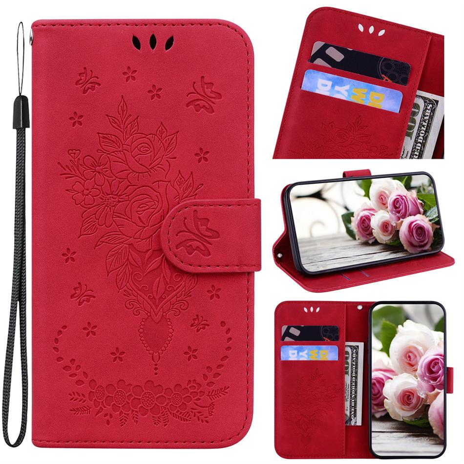 Cute Roses Flip Case For Huawei Honor 50 20 10 Lite 10i 20i 8S 9X Pro 7A 8C 8X 8A View 20 Y6 Y7 2019 Card Slot Wallet Cover D26G