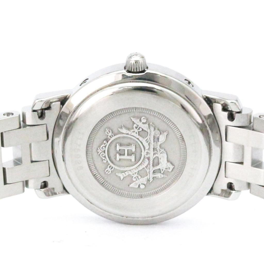 Used HERMES Clipper Stainless Steel Quartz Ladies Watch CL4.210 (Refurbished)