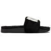 Puma Womens Leadcat 2.0 Fuzz Slide 'Black White' (women's sizes) Black / White Slide Slippers 387313 01