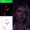 Sparkling UV Reactive Decals Halloween Temporary Tattoo Sticker, Glow in The Dark Face Waterproof Tattoos for Adults Body Art Adults, Nightclub,