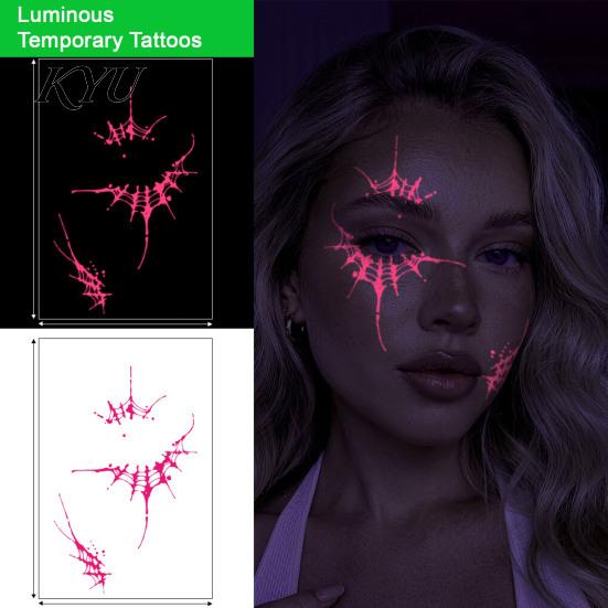 Sparkling UV Reactive Decals Halloween Temporary Tattoo Sticker, Glow in The Dark Face Waterproof Tattoos for Adults Body Art Adults, Nightclub,