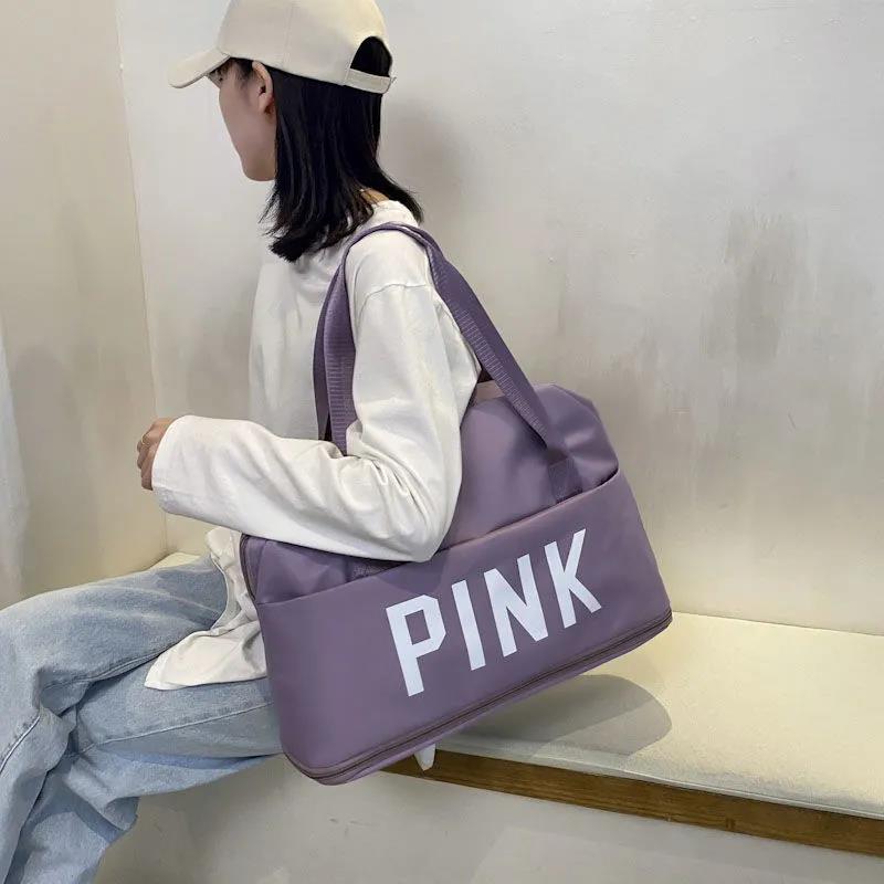Дорожная сумка большой вместимости Легкая сумка для фитнеса Регулируемая сумка на молнии Сумка с перекладиной Водонепроницаемая спортивная сумка Сумка через плечо для девочек Косметичка