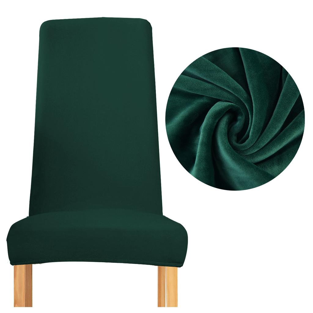 Cover For Chair Narrow Backrest Velvet Plush Thick Bottle Green