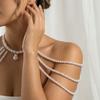 Бусины Имитация Жемчуга Плечевая Цепочка Золотая Цепочка Свадебное Ожерелье с Кисточкой Свадебные Аксессуары