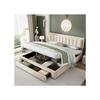 Lit Avec Coffre Et Tiroirs - MUVOE - 180 X 200 Cm - Tissu Velours - Beige - Design Contemporain
