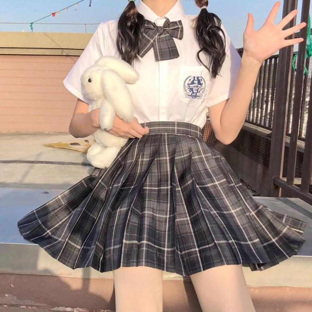 Юбка в форме юбки, плиссированная юбка, косплей, школьная форма для девочек старшей школы JK, комплект, клетчатая юбка, лента, шопинг, вечеринка, косплей, фотосессия, парк развлечений, культурный