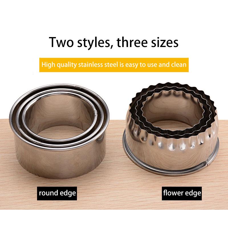3 шт.. Круглые/в форме цветка для теста, кухонные гаджеты из нержавеющей сталиjavascript: