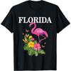 Florida Flamingo Miami Tropical Plants Souvenir Vintage T-Shirt