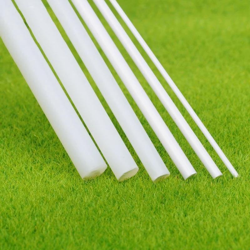 1/5/25/50PCS 0.5 To 15mm X250mm White ABS Styrene Plastic Round Bar Rods Diameter
