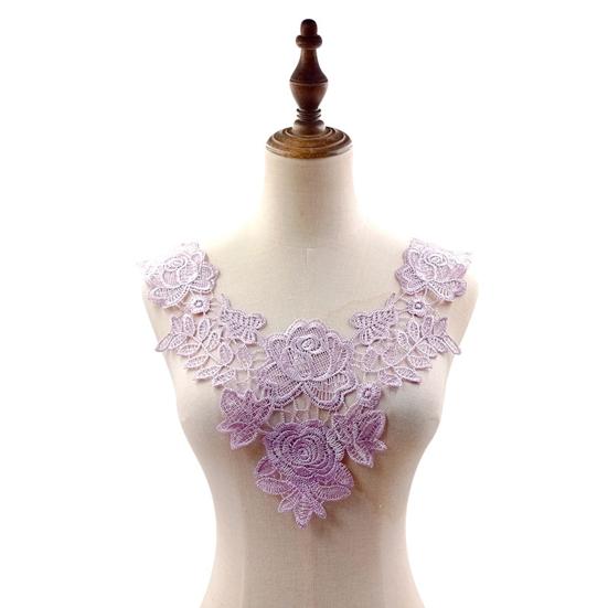 Embroidered Lace Collar for Women Trim Embroidered Applique Neckline Hollow Out Lace Collar