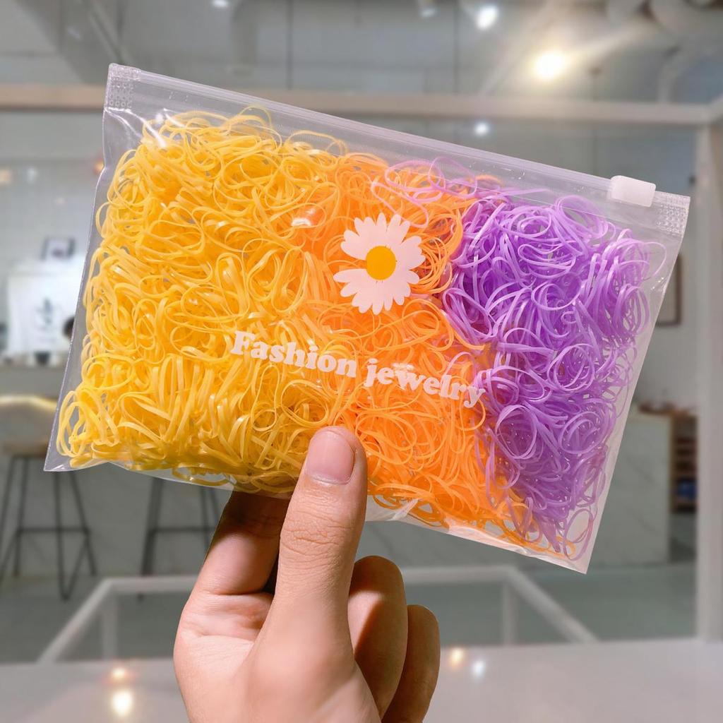 Желейные градиентные маленькие одноразовые резинки для волос YANRONG, 1000 шт./упак., резинка для волос для девочек, держатель для хвоста, аксессуары для волос, резинки для волос