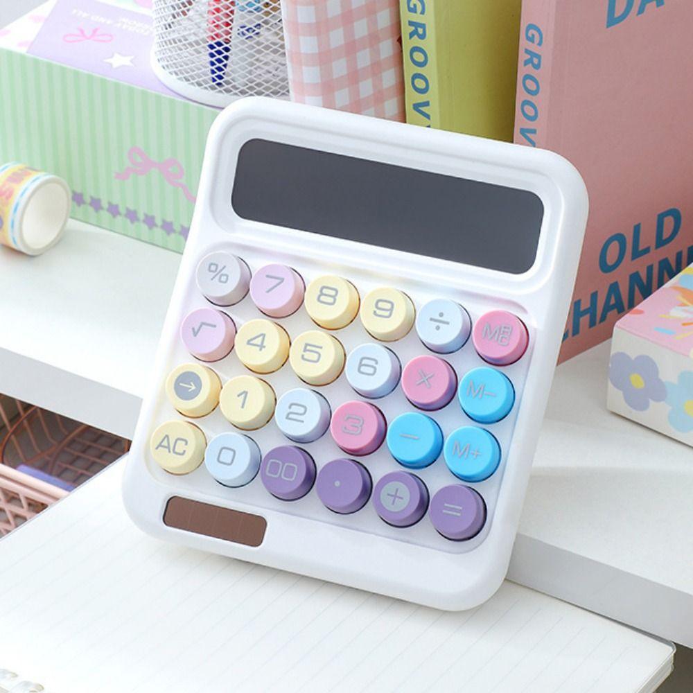 High Sensitivity Button 12 Digit Calculator Large LCD Display Candy Colored Calculator School Use