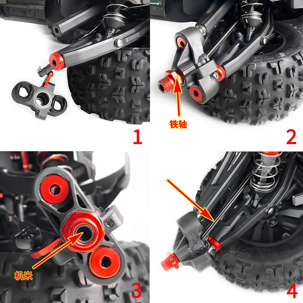 TRINOOD Steel Driveshaft Front Rear Center Universal CVD Dog Bone Diff Cup for 1/8 A-RRMA KRATON V4 V5 Buggy RC Car Parts