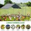 9.84x13.12x6.56FT Metal Chicken Run with Cover Walk In Fence Cage Spire Shaped for Outdoor and Yard Farm Use