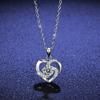New Real Moissanite Heart Pendant Necklace VVS1 D Color Pure S925 Sterling Silver Fine Jewelry Gift for Women