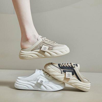 Туфли на толстой подошве с сумкой на носке для женской моды и универсальные туфли-лодочки 2025 новые супер горячие повседневные женские туфли с большой головой