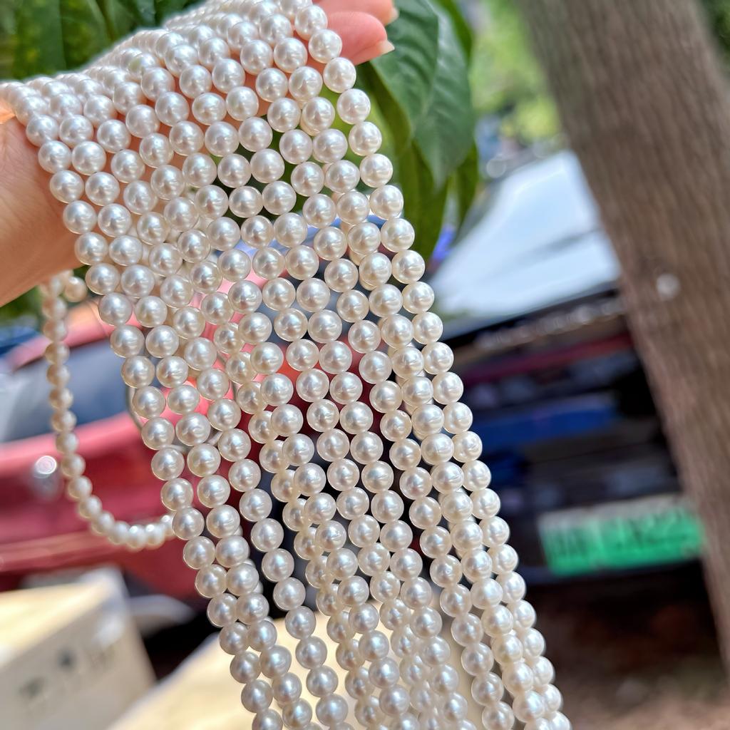 White6mm Near-perfect through-hole with minor imperfections tian Freshwater Pearl Beaded Necklace diy Jewelry necklace bracelet raw materials