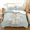 Cartoon Rabbit Duvet Cover Set Cute Bunny Bedding Set for Children Girsl Women Gifts Quilt Cover Comforter Cover with Pillowcase