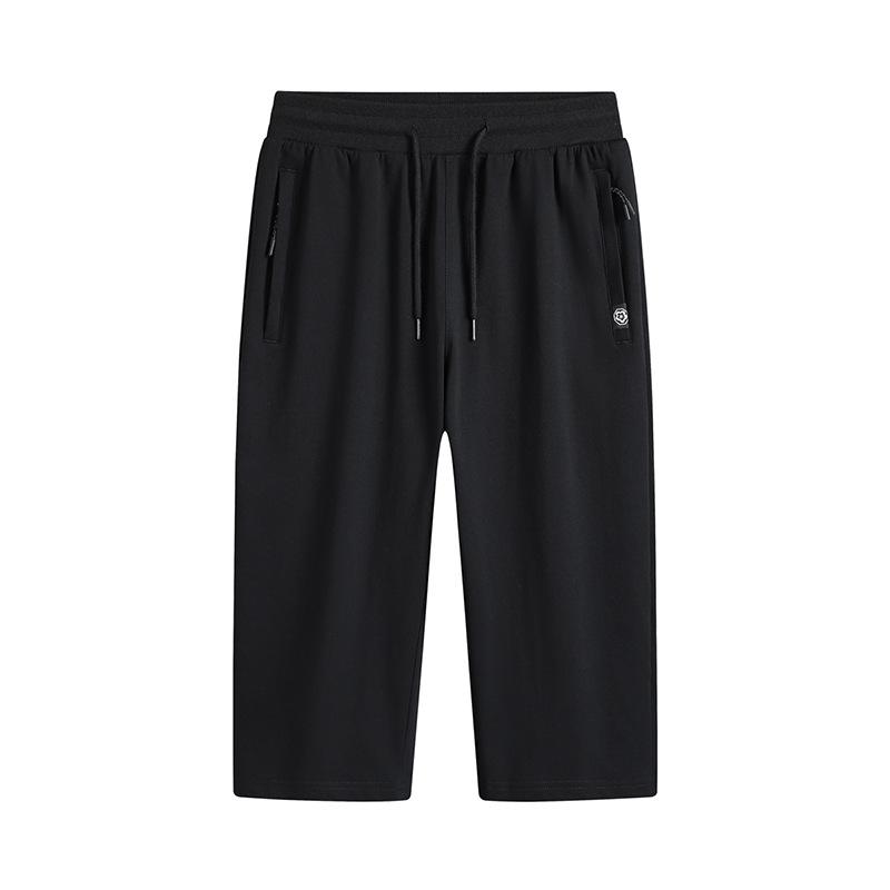 Летние хлопковые укороченные брюки мужские летние тонкие секции со шнурком на ногах шорты больших размеров свободные повседневные спортивные брюки