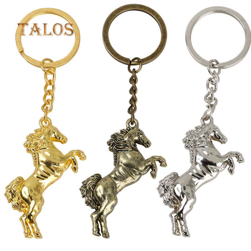 Cool Horse Key Chain Ring Solid Color Keychain Purse Bag Decor Pendant Hanging Accessories