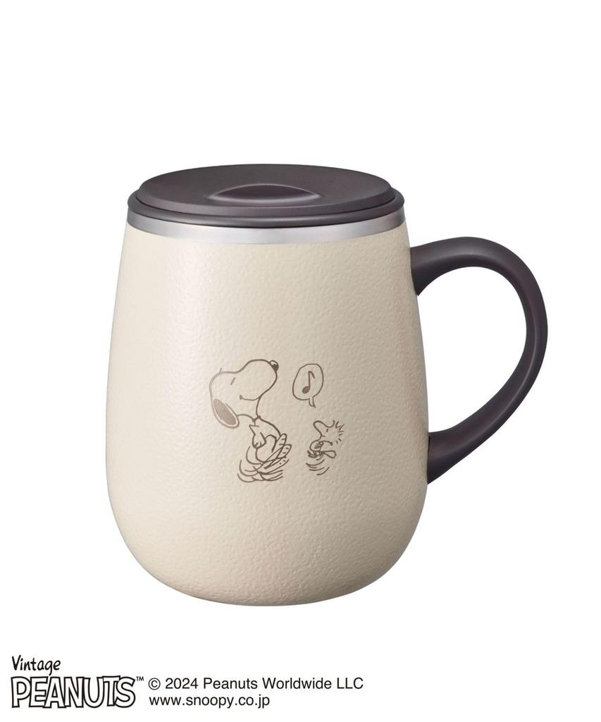Кружка из нержавеющей стали BRUNO PEANUTS с крышкой, высокая 460 мл, дизайн Snoopy, сохраняет горячие и холодные напитки, двухслойная вакуумная стенка, нержавеющая сталь,
