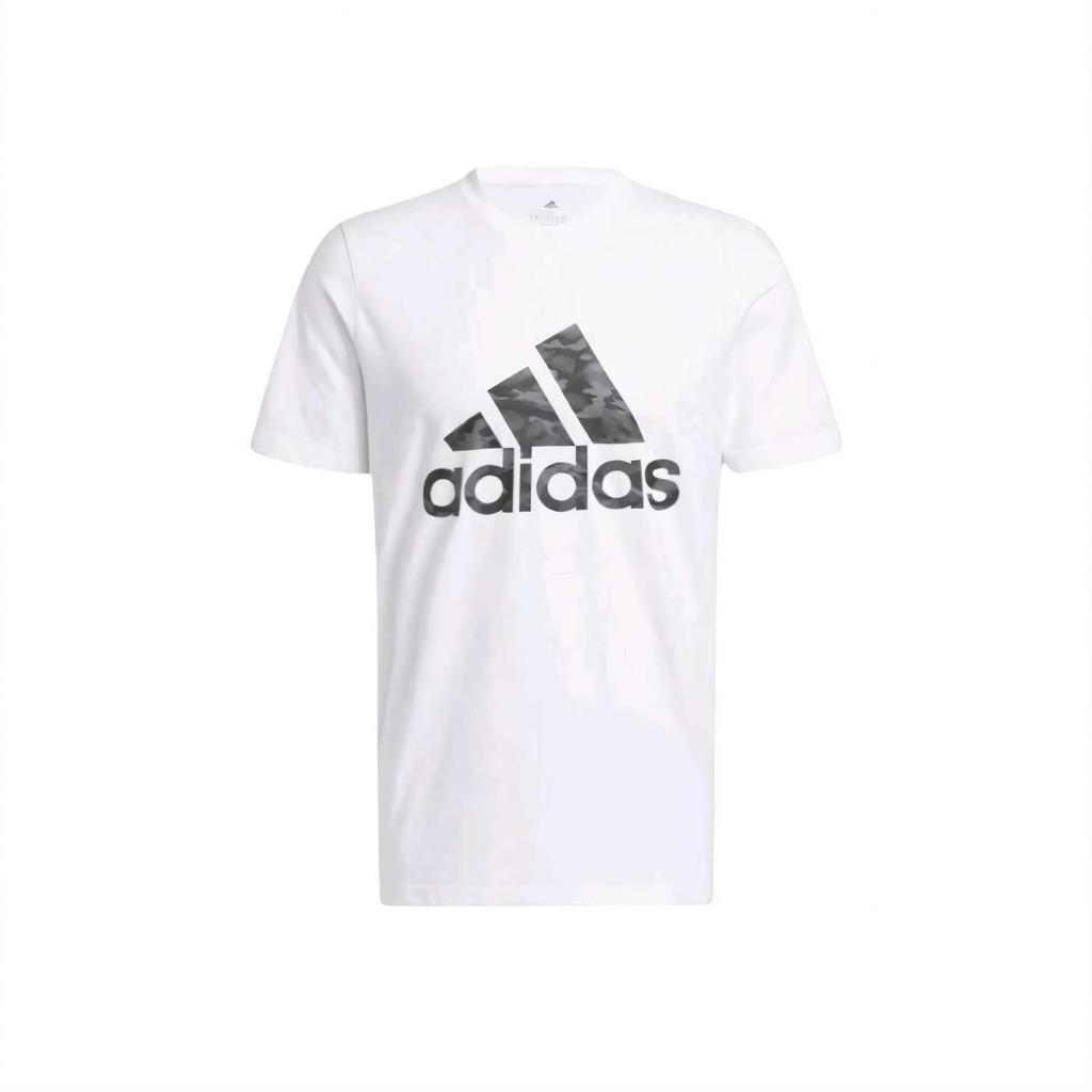 adidas Удобная Модная Мягкая Универсальная Футболка с Коротким Рукавом Мужские Топы Белый JZ9179