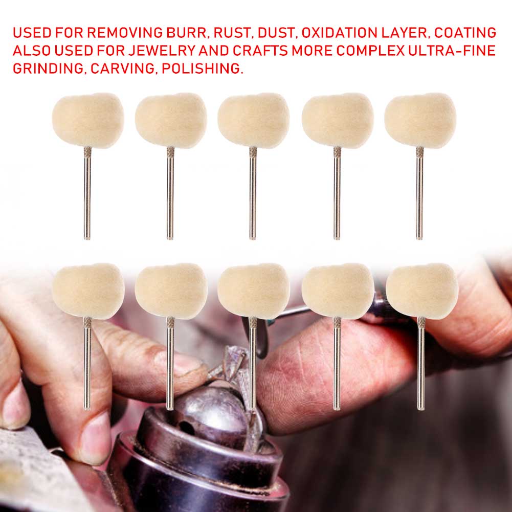 10PCS 2.35mm Polishing Tool Woollen Buffing Wheel Abrasive Tool Abrasive Tool