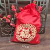 Красная парчовая подарочная упаковка китайские мешочки на удачу мешочек на шнурке для украшений мешочки для конфет и подарков шелковый мешочек Фу