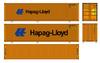 Модель Икон Масштаб HO 1/80 Серия Морских Контейнеров 40 футов High Cube Hapag-Lloyd (2 упаковки) 778B - Товары для модельных железных дорог