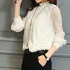 Spring Summer Lace Chiffon Shirt Plus Size Women's Mesh Ruffle Edge Long Sleeved Base Shirt Top Shirt Blouses & Shirts