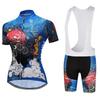 Summer Short Riding Bicycle Cycling Clothing Set Women Sport Jerseys Suits White Bib Pants