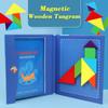 Magnetic Tangram Puzzle Book Educational Toys For Children Portable Baby Toys Kid Montessori Learning Intelligence Jigsaw Wooden