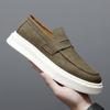 Men's Leather Casual Sneakers All-match Fashion Breathable Hand-stitched Leather Shoes