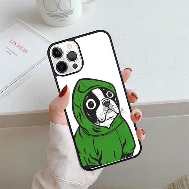 Чехол для телефона с милым мультяшным французским бульдогом Для iPhone 17 Air 14 15 16 13 12 Чехол Для Apple Pro Max Plus Coque